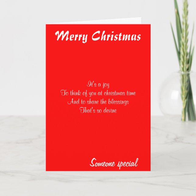 Navidades de tarjetas de felicitación - alguien es (Anverso)