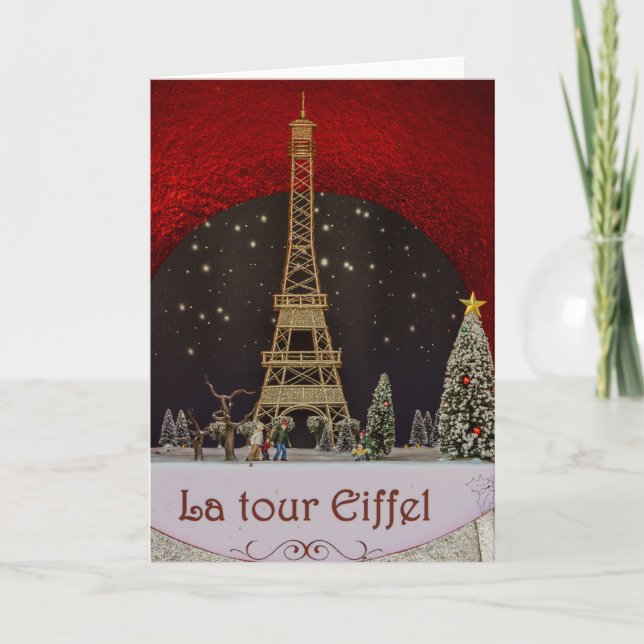 Navidades de tarjetas de felicitación en París (Anverso)