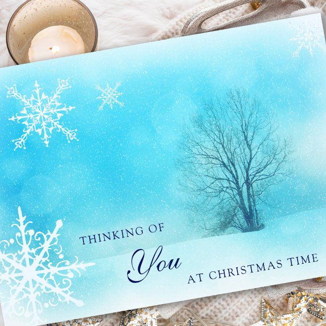 Navidades de tarjetas de simpatía | Copos de nieve (Snowflake Thinking of You Christmas Remembrance Card)