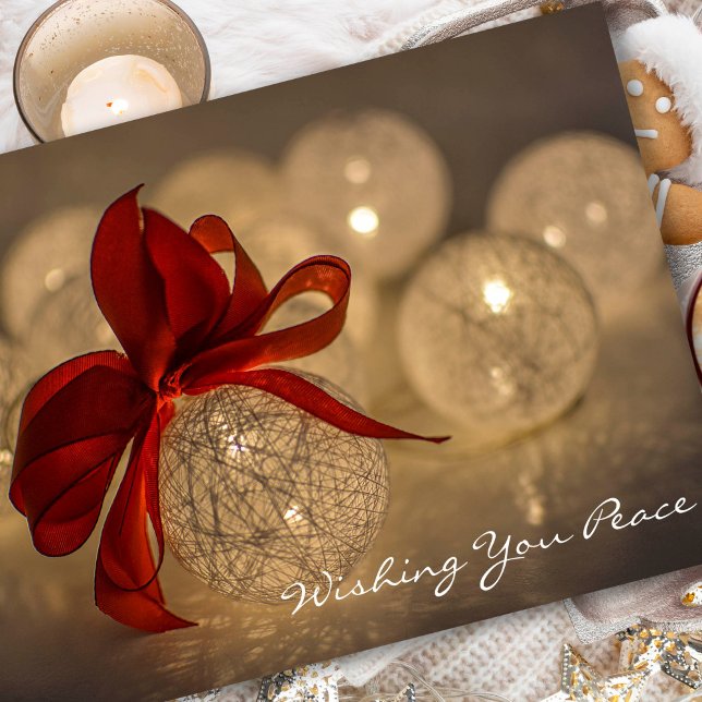 Navidades de tarjetas de simpatía | Deseándote Paz (Wishing You Peace, Thinking of You Christmas Sympathy Card)