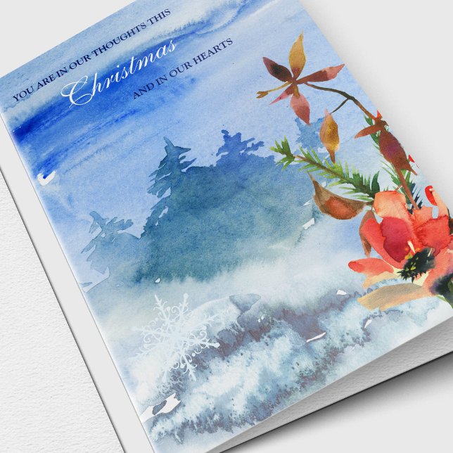 Navidades de tarjetas de simpatía | En Nuestros Pe (In Our Thoughts Memorial Sympathy Thinking of You Card)
