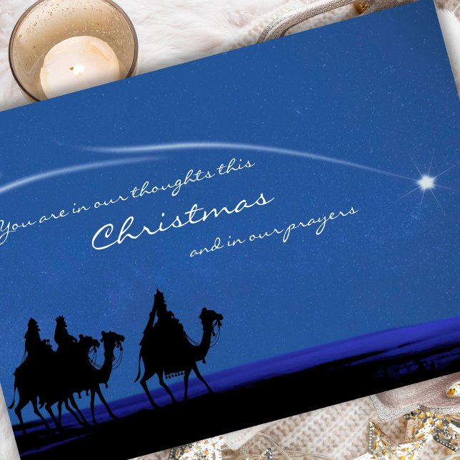 Navidades de tarjetas de simpatía | Estrella brill (In Our Thoughts at Christmas Sympathy Remembrance Thinking of You Card)