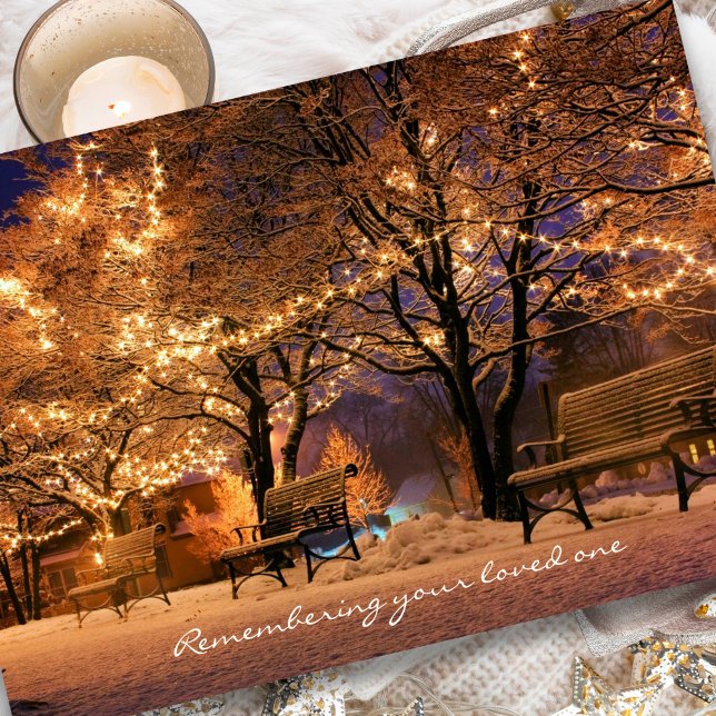 Navidades de tarjetas de simpatía | Recordatorio (Remembering Your Loved One, Remembrance Sympathy Christmas Holiday Card)