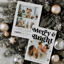 Navidades de tarjetas de vacaciones modernas retro