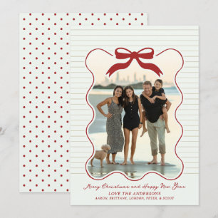 Navidades de tarjetas de vacaciones Pinstripe con 