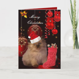 Navidades de tarjetas Gorra de gatos de Navidad