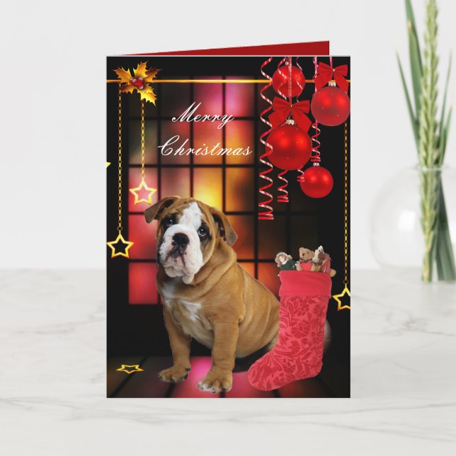 Navidades de tarjetas Navidad Perro Cachorro (Anverso)