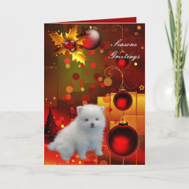 Navidades de tarjetas Perro Cachorro Pomerania