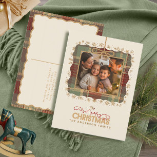 Navidades de Tartán Trim Una plantilla de fotograf