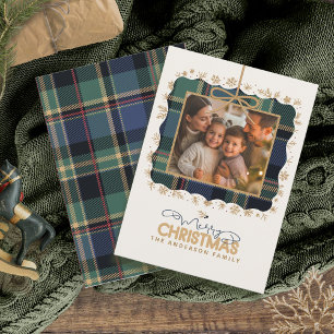 Navidades de Tartán Trim Una plantilla de fotograf