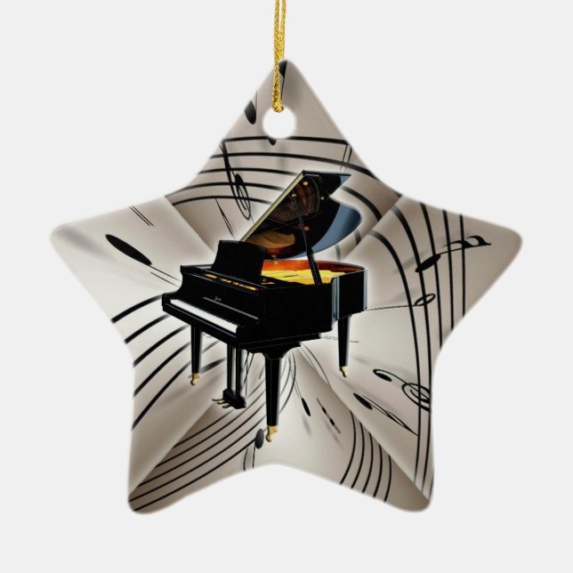 Navidades de teclado Star Piano Ornamento de Navid (Frente)