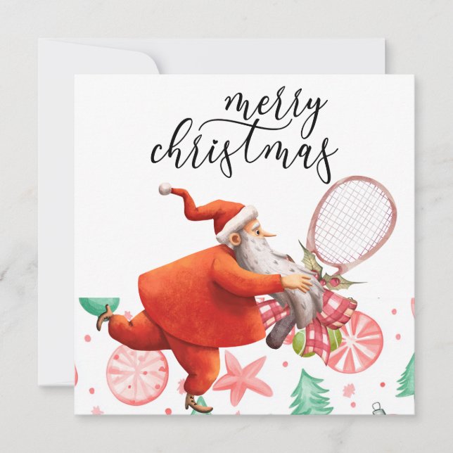 Navidades de tenis con raqueta y coraje de Navidad (Anverso)