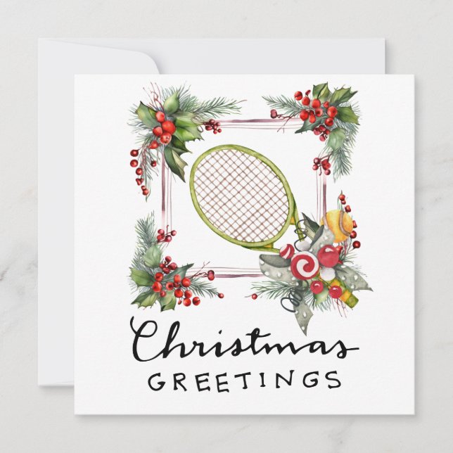 Navidades de tenis con raqueta y coraje de Navidad (Anverso)