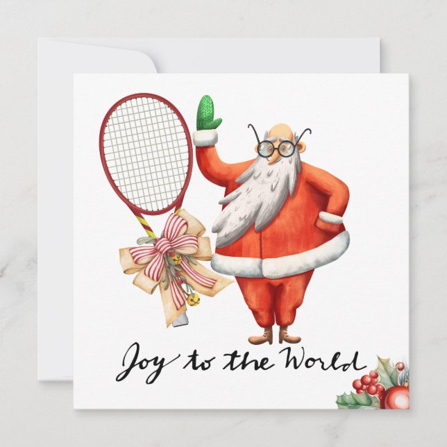 Navidades de tenis con raqueta y coraje de Navidad (Anverso)