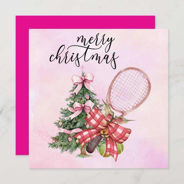 Navidades de tenis con raqueta y coraje de Navidad (Anverso / Reverso)