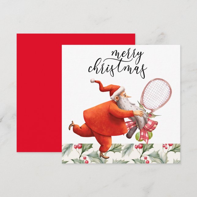 Navidades de tenis con raqueta y coraje de Navidad (Anverso / Reverso)