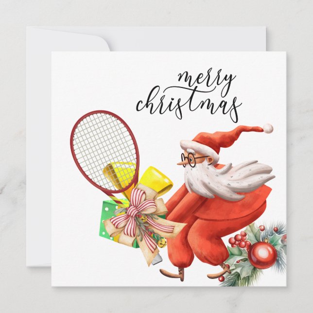 Navidades de tenis con raqueta y coraje de Navidad (Anverso)