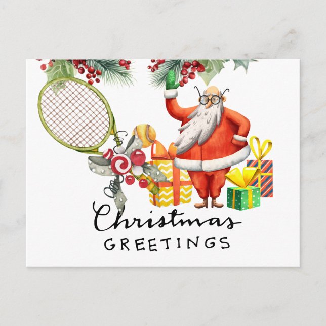 Navidades de tenis con raqueta y coraje de Navidad (Anverso)