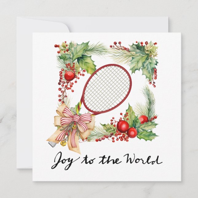 Navidades de tenis con raqueta y coraje de Navidad (Anverso)
