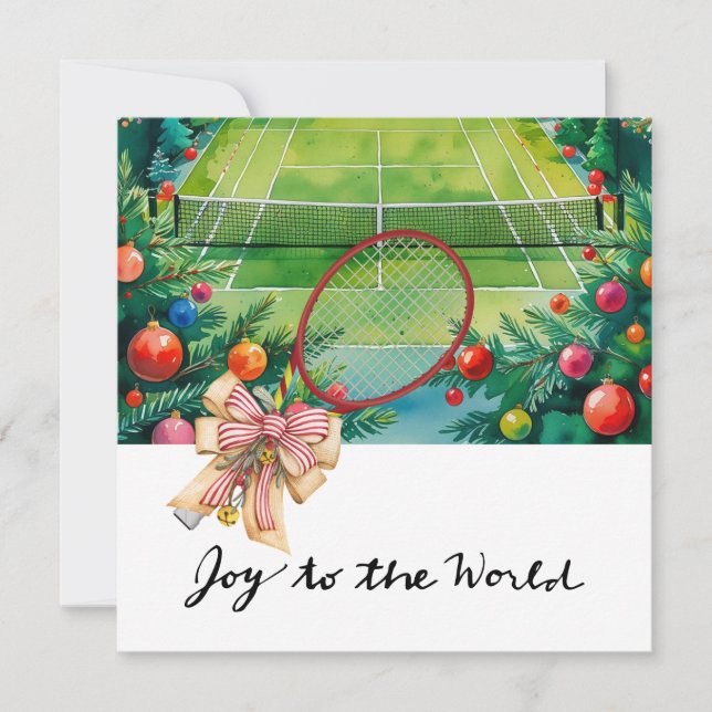 Navidades de tenis con raqueta y coraje de Navidad (Anverso)
