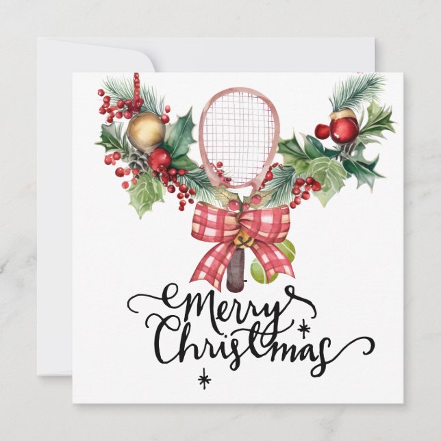 Navidades de tenis con raqueta y coraje de Navidad (Anverso)