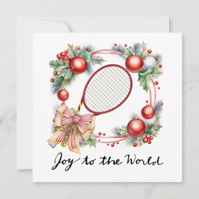 Navidades de tenis con raqueta y coraje de Navidad (Anverso)