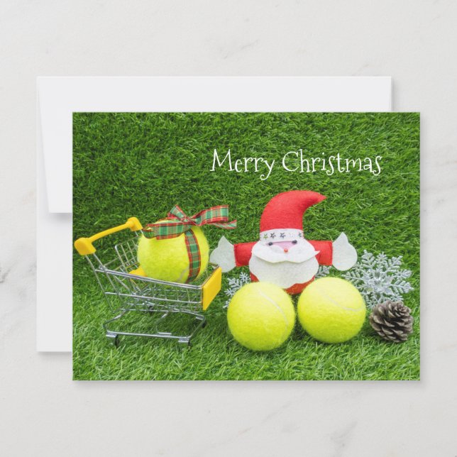 Navidades de tenis con Santa Claus y pelota de ten (Anverso)