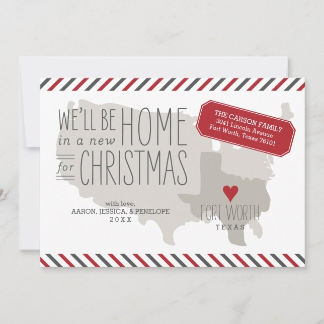 Navidades de Texas que mueven tarjeta de vacacione (Anverso)