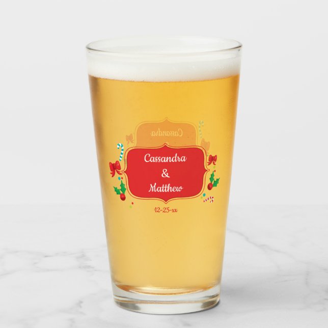 Navidades de texto de Personalizable de parejas pe (Anverso (lleno))