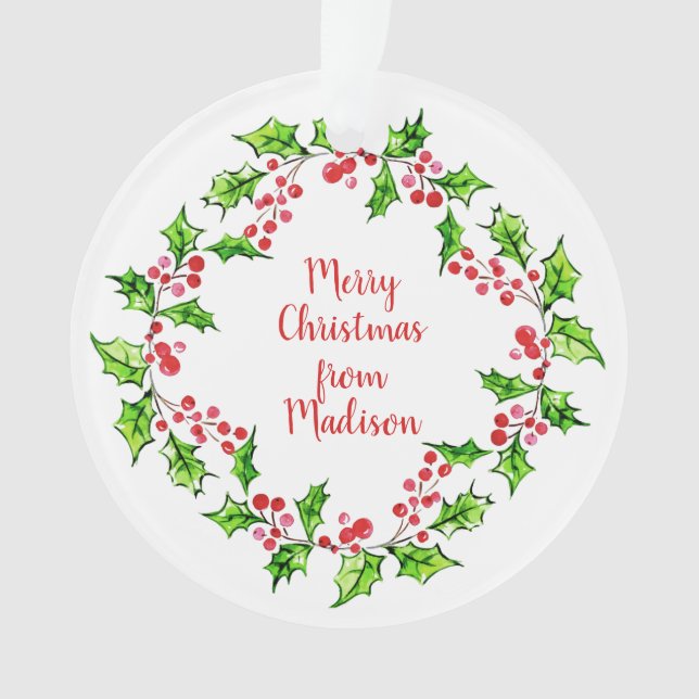 Navidades de texto de personalizado Ornamento de c (Anverso)