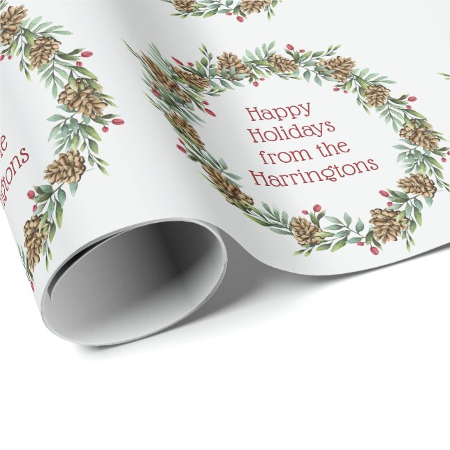 Navidades de texto de personalizado Papel de envol (Esquina del rollo)