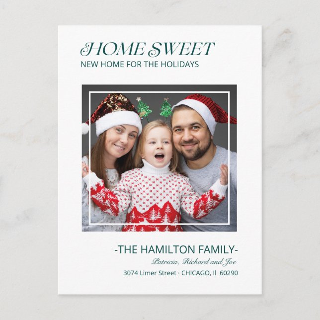 Navidades de tipografía mueven foto de Invitación (Anverso)