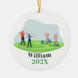 Navidades de tiro con arco personalizado Ornamento