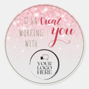 Navidades de trabajo Etiqueta de regalo de logotip