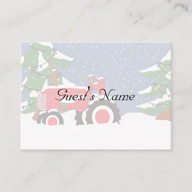 Navidades de tractores Boda tarjetas Table Place (Anverso)