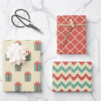 Navidades de Trio Retro Envolver hojas de papel