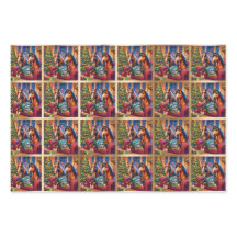 Navidades de vacaciones Caballos envolver hojas de