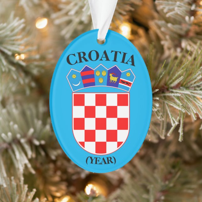 Navidades de vacaciones de Croacia Ornamento acríl (Árbol)
