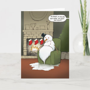 Navidades de vacaciones derritiendo tarjeta de fel
