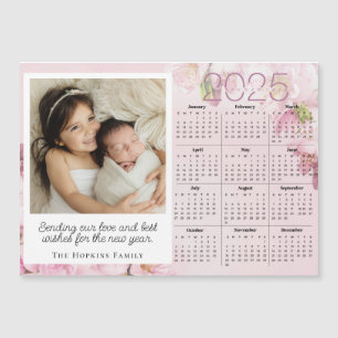 Navidades de vacaciones magnéticas rosas Personali