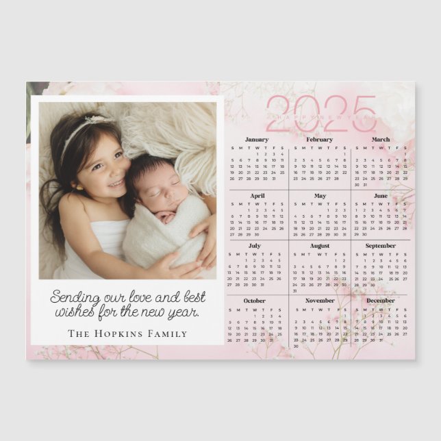 Navidades de vacaciones magnéticas rosas Personali (Anverso)