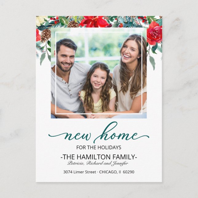 Navidades de vacaciones mudando foto de Invitación (Anverso)