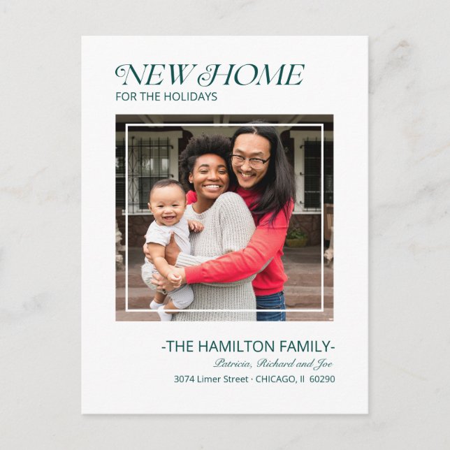 Navidades de vacaciones mudando foto de Invitación (Anverso)