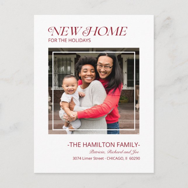 Navidades de vacaciones mudando foto de Invitación (Anverso)