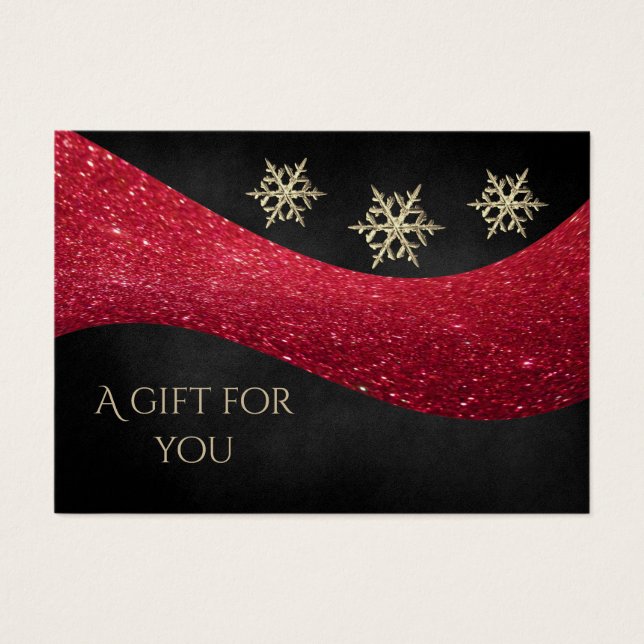 Navidades de vacaciones purpurinas rojos copos de  (Frente)