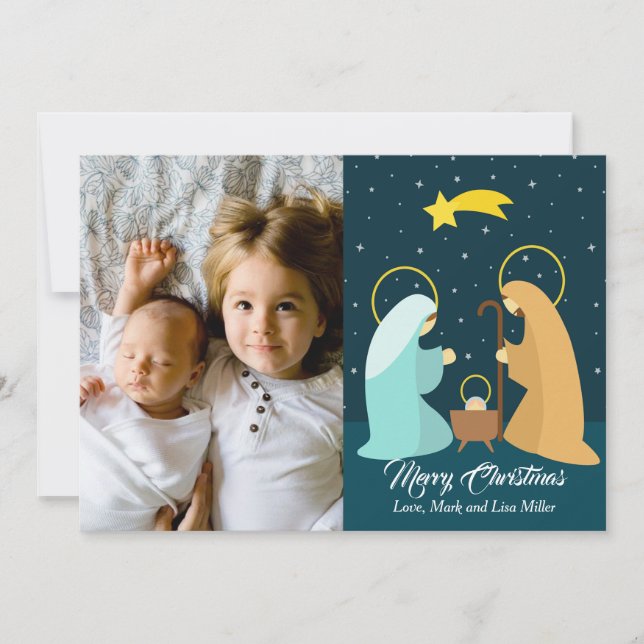 Navidades de vacaciones saludando tarjeta de foto  (Anverso)