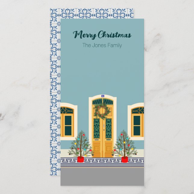 Navidades de vacaciones Tarjeta de la casa festiva (Anverso / Reverso)