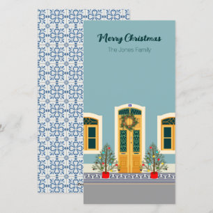 Navidades de vacaciones Tarjeta de la casa festiva