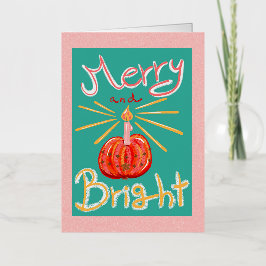 Navidades de velas de Apple con postal brillante y