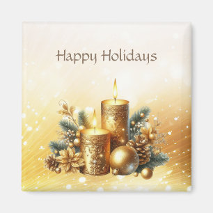 Navidades de velas de oro imán de vacaciones